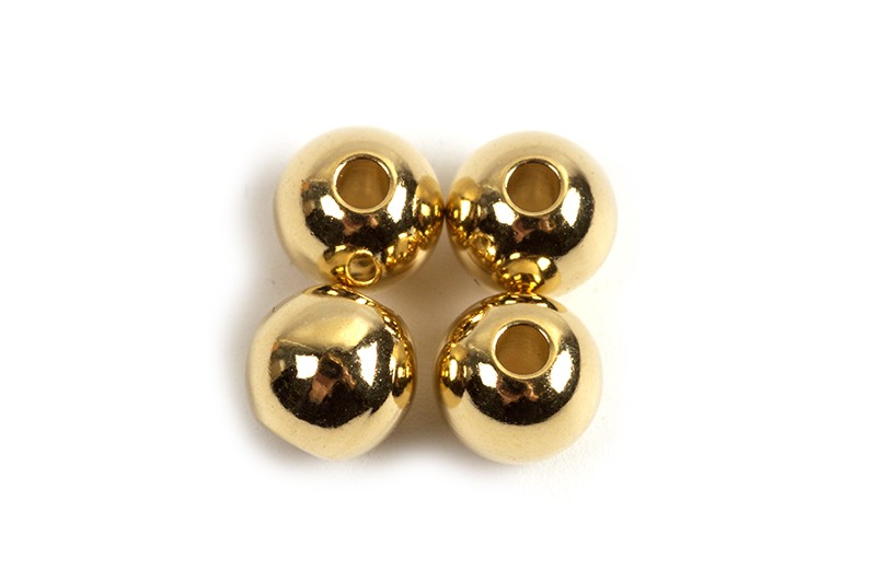 Perle, 6 mm, forgyldt med 18 K guld, ca. 4 stk.