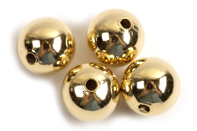 Perle, 10 mm, forgyldt med 18K guld, ca. 4 stk.
