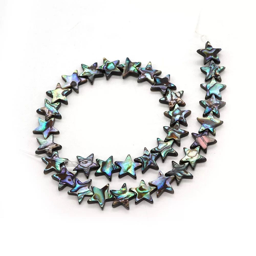 Abalone skaller / shellperler /stjerne ，12*12*3.5mm，39cm