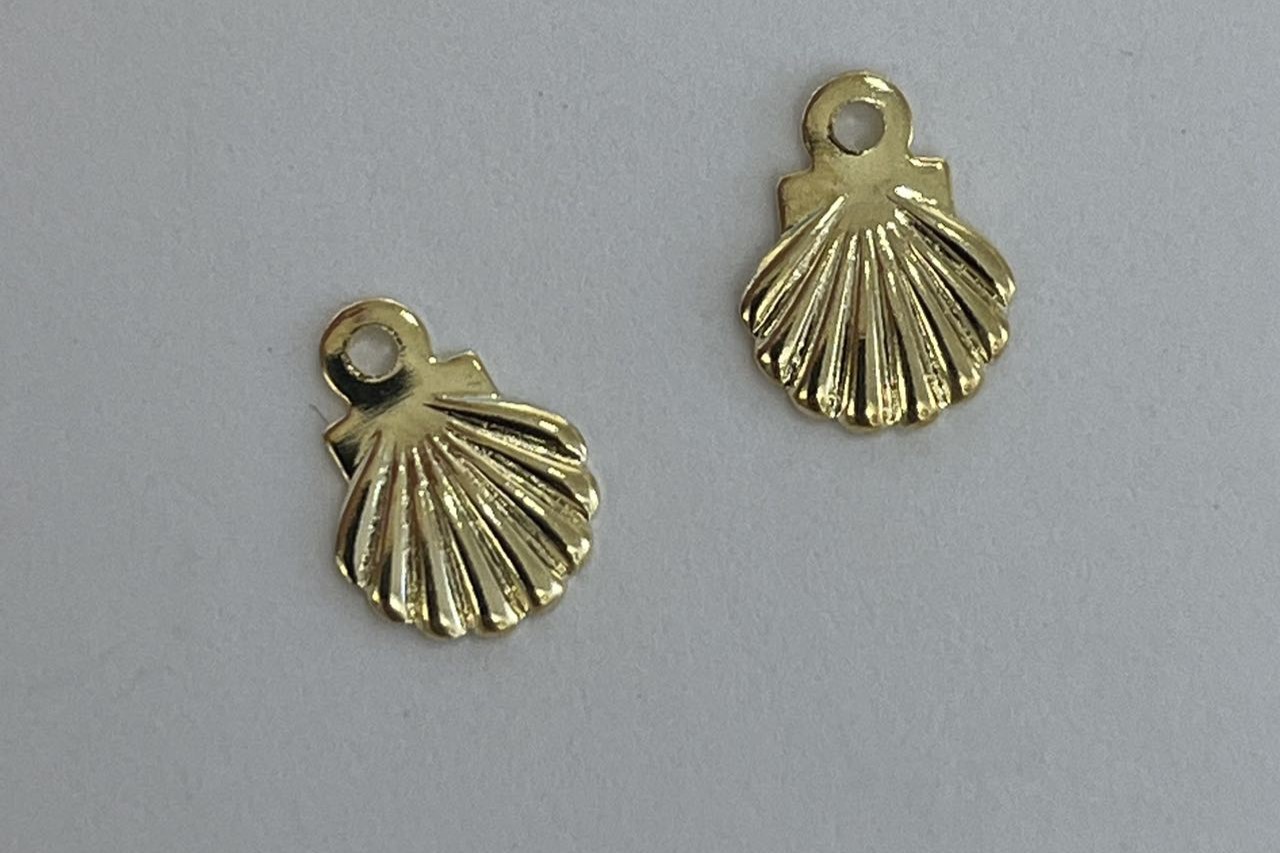 Muslingeskal, ca. 7,5x5,5 mm, FG rustfrit stål, 2 stk.