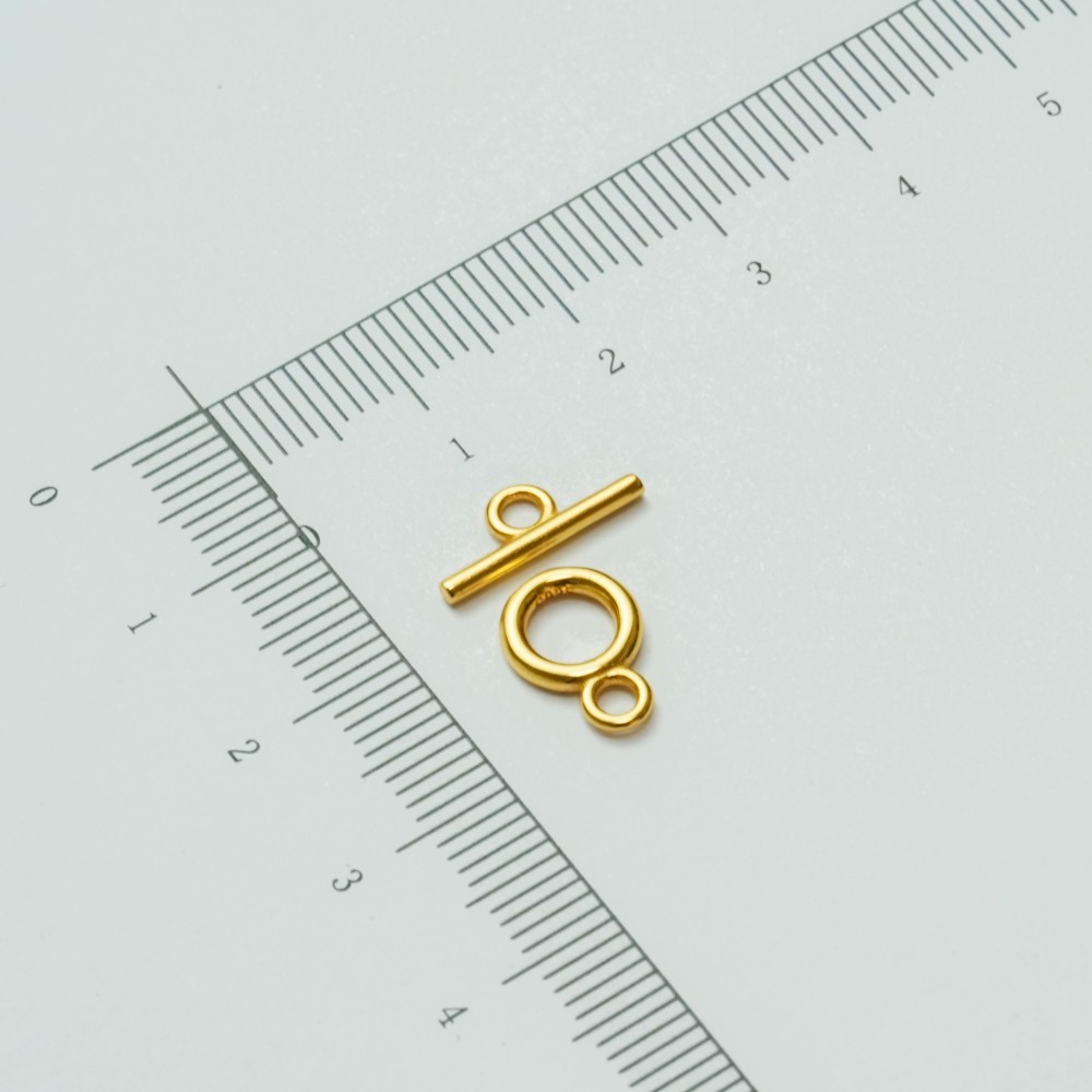 8mm bidsel lås, Sølvbelagt, 18kt guldbelagte，1 stk