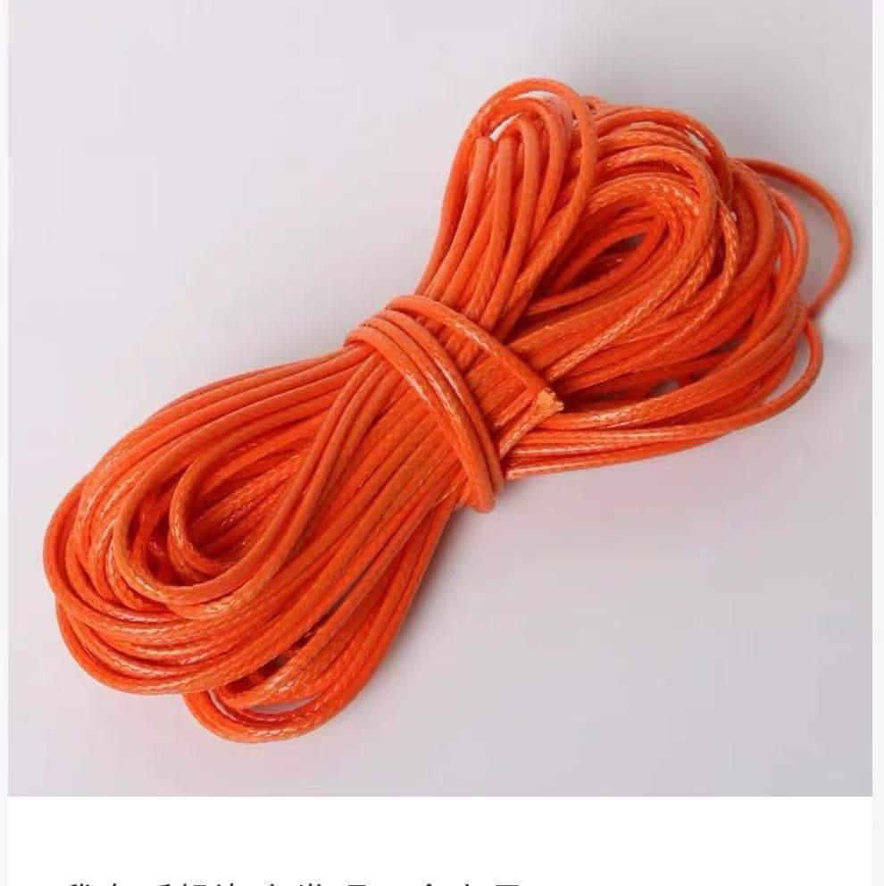 Bomuldssnøre, vokset, orange, 1,5 mm, 10 meter