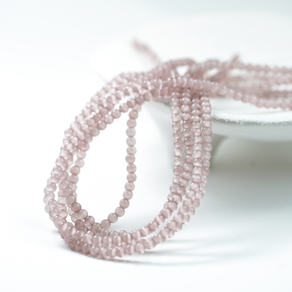 Cat Eye,3mm/37cm，Hel Streng - GråLilla ‌