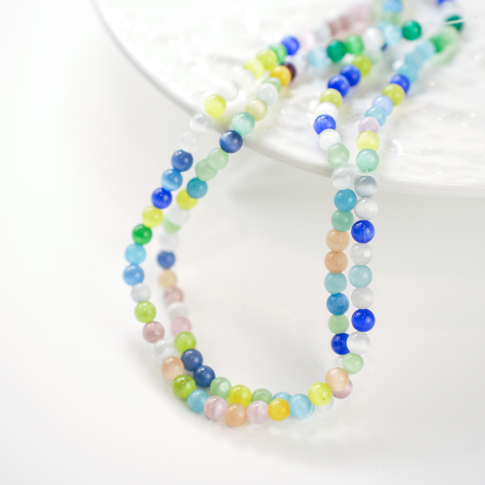 Cat Eye,6mm/37cm，Hel Streng - Mix 