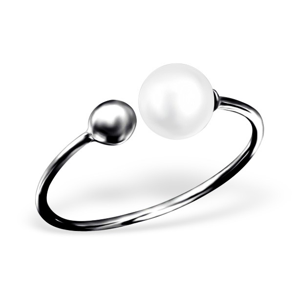 Double Pearl Fingerring Black