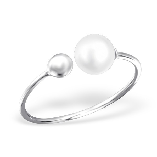 Double Pearl Fingerring Silver