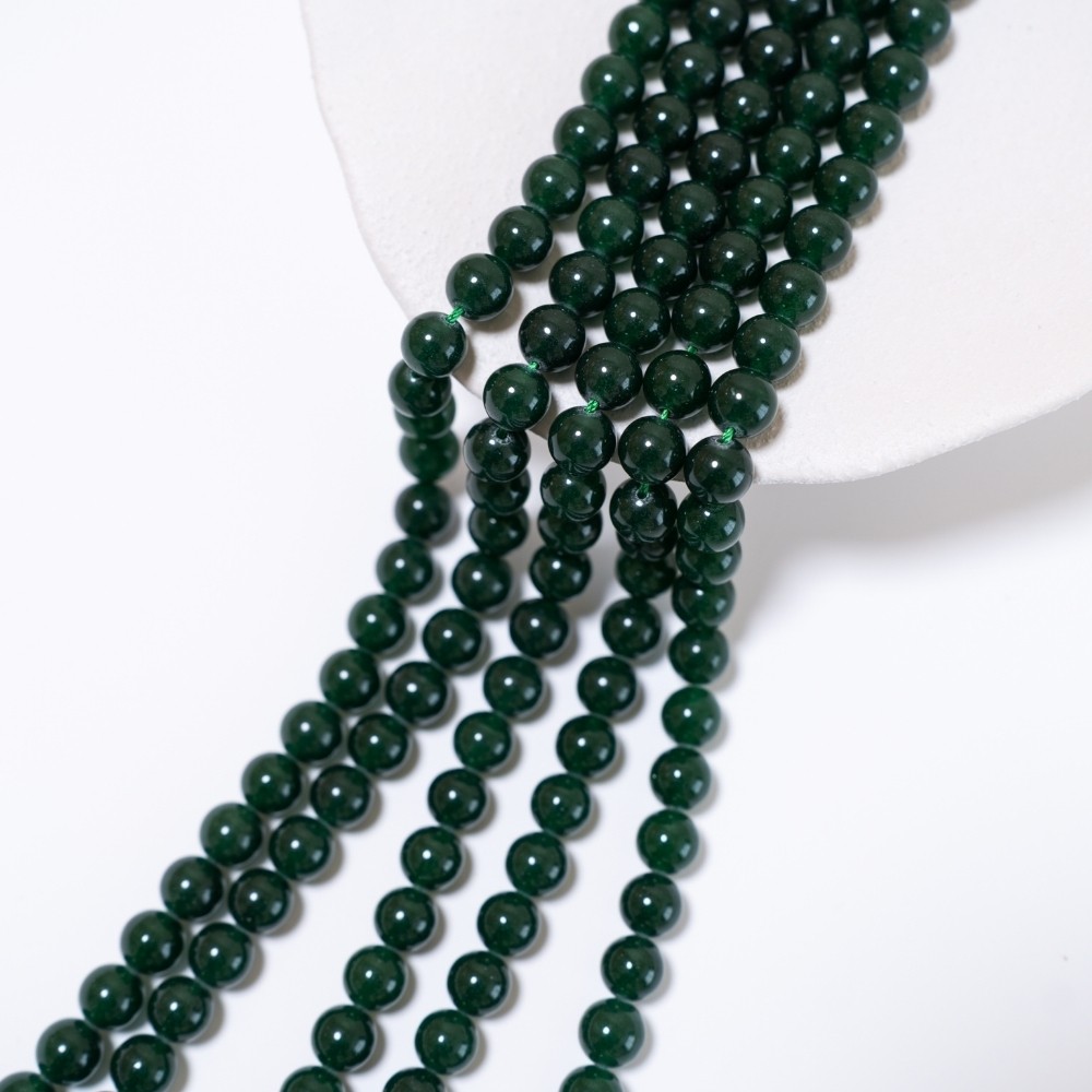 Grøn Chalcedony,10mm rund/37cm,Hel Streng