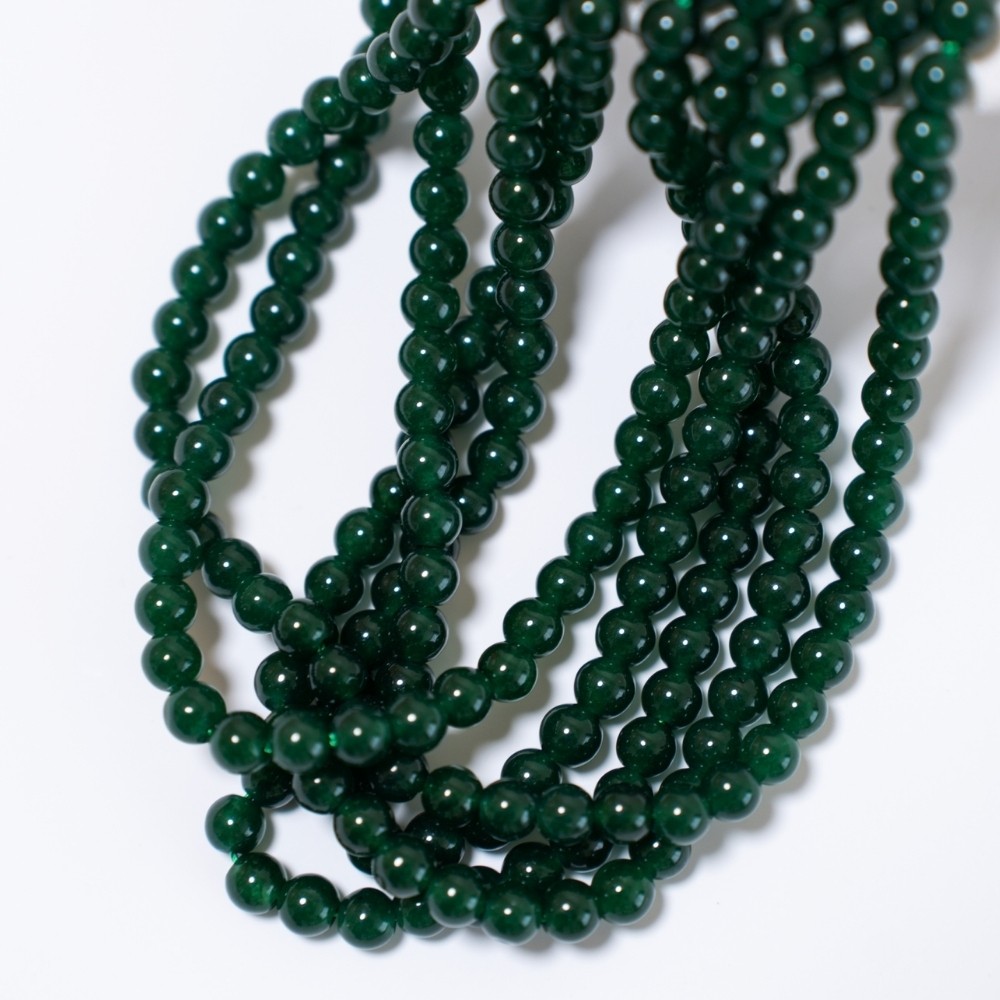 Grøn Chalcedony,6mm rund/37cm,Hel Streng