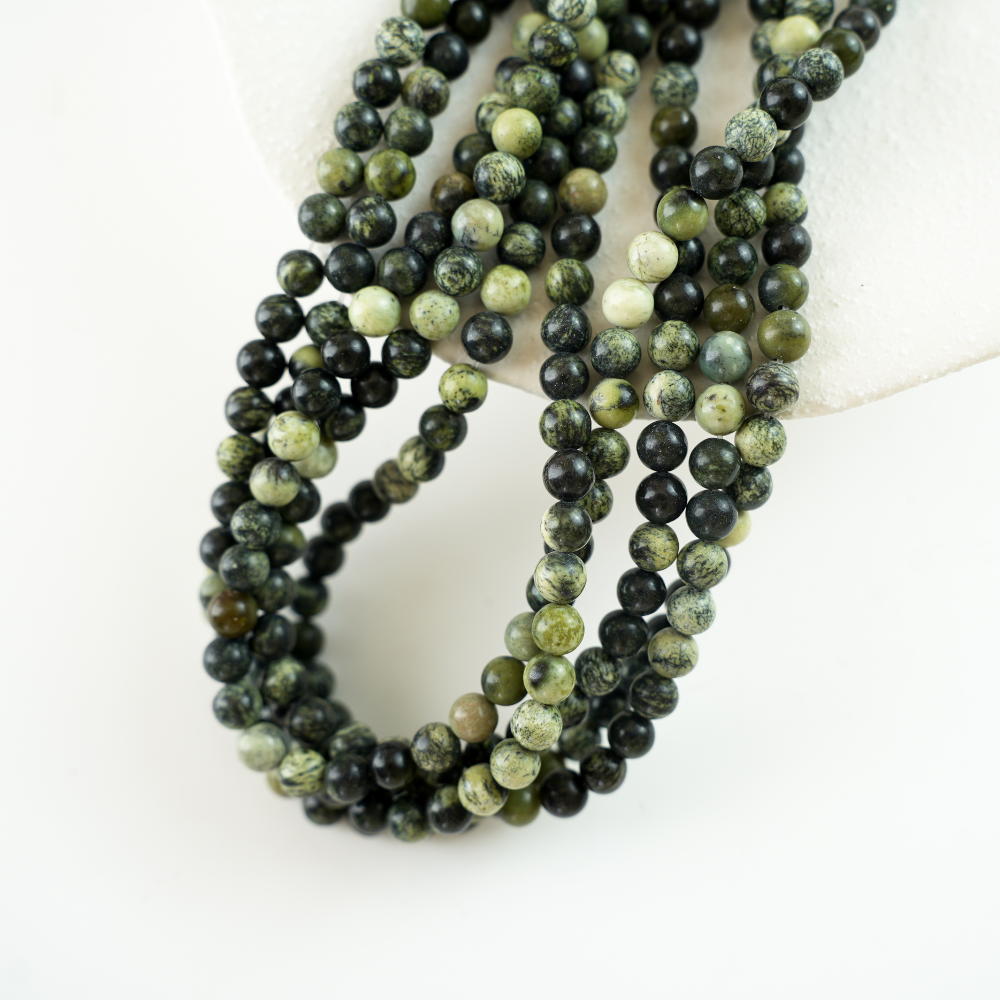 Grøn Turkis，6mm rund，hel streng 38cm