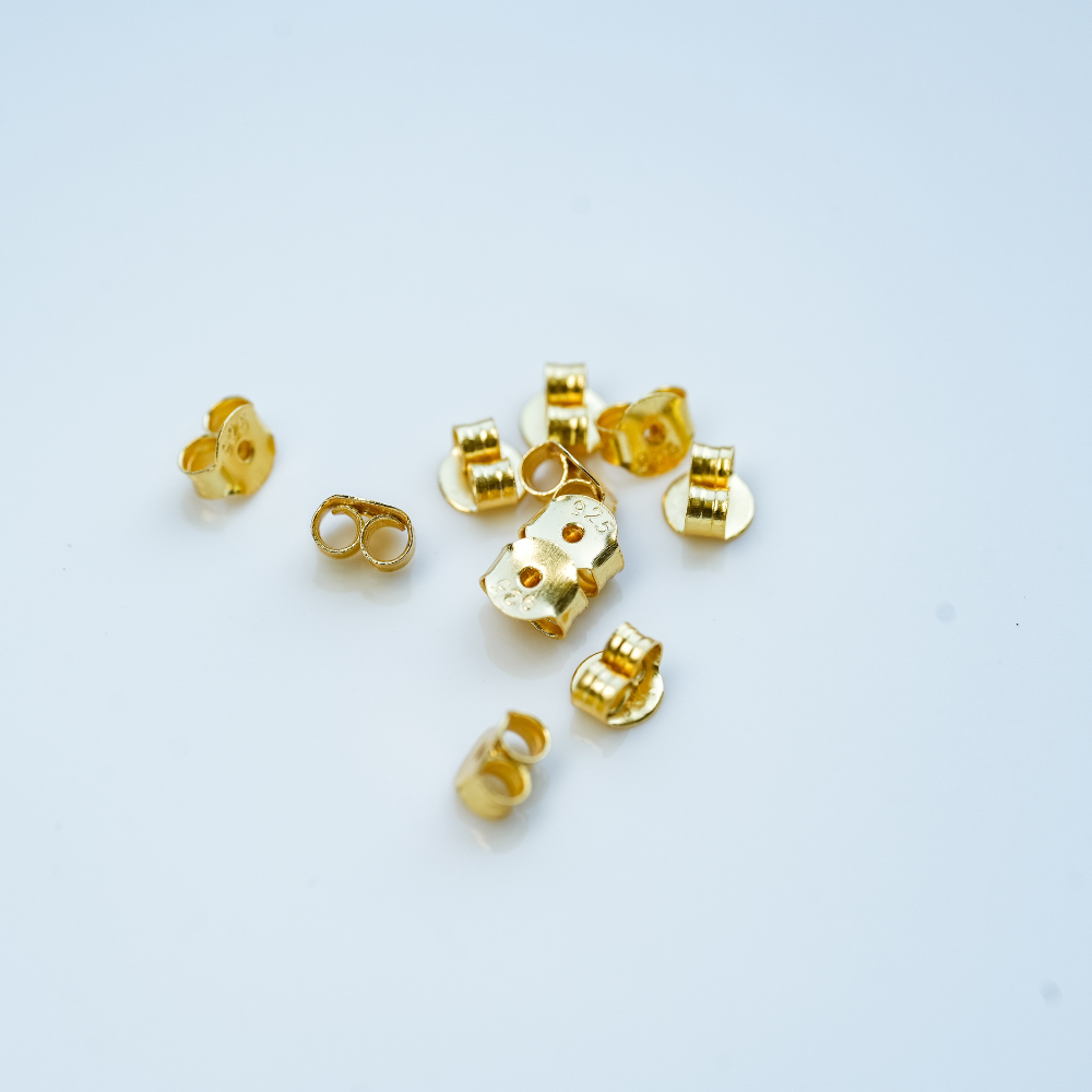 Guld ørestop, SøLvbelagt, 18Kt Guldbelagte, 1 par