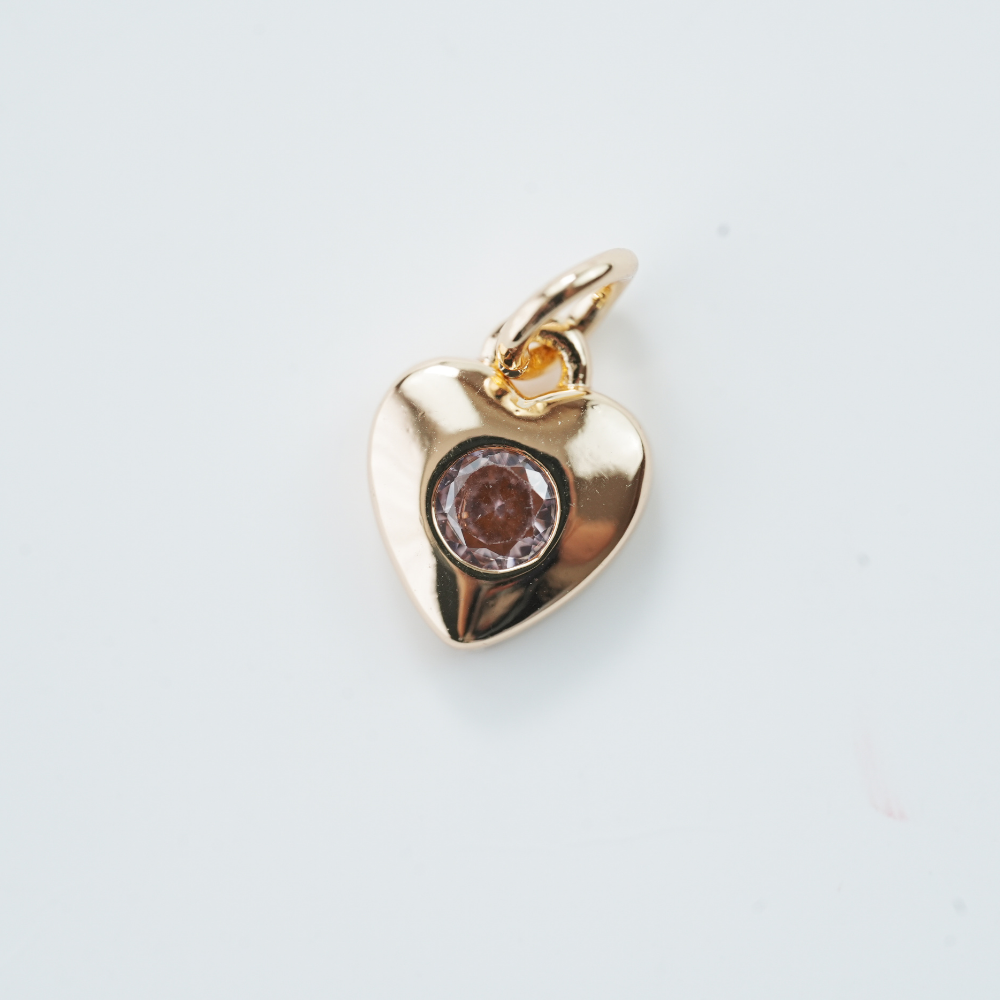 Hjerteformet Vedhæng,FG,7.9mm,1 stk.‌