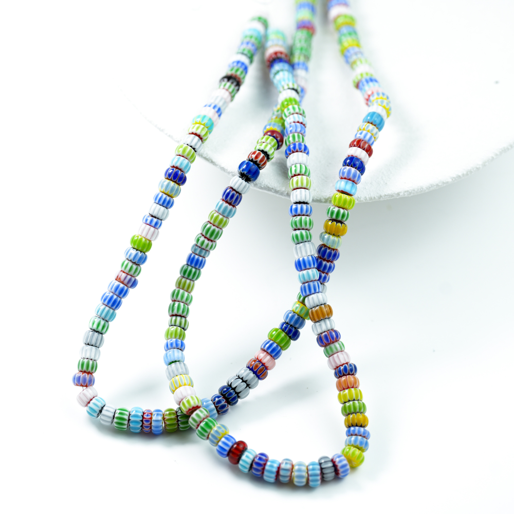 Hjul Glasperler 7*4mm/39cm  - Mix