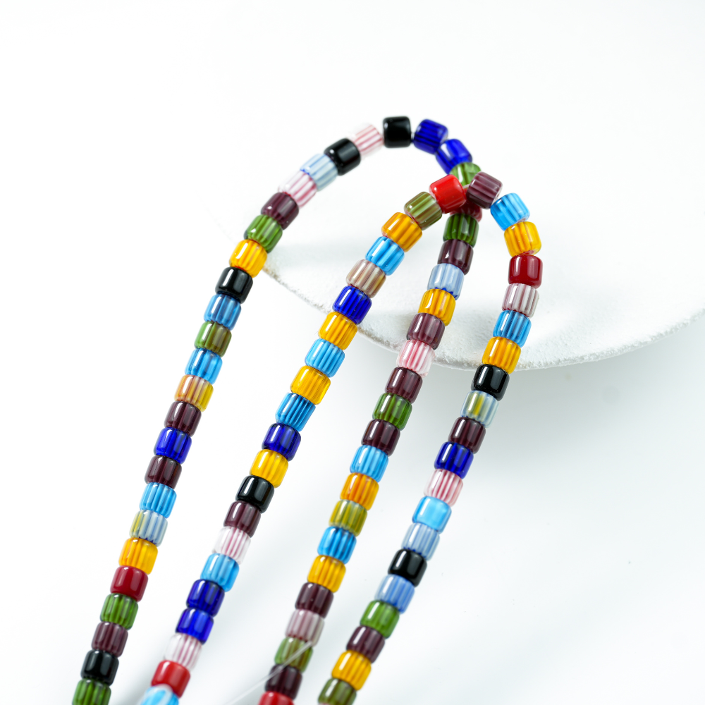 Hjul Glasperler 8*7mm/36cm  - Mix