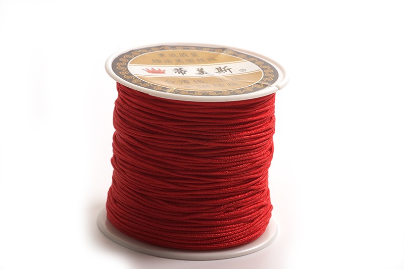 Polyestersnøre, 0,8 mm, rød, ca. 35 meter