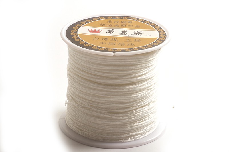 Polyestersnøre, 0,8 mm, hvid, ca. 35 meter