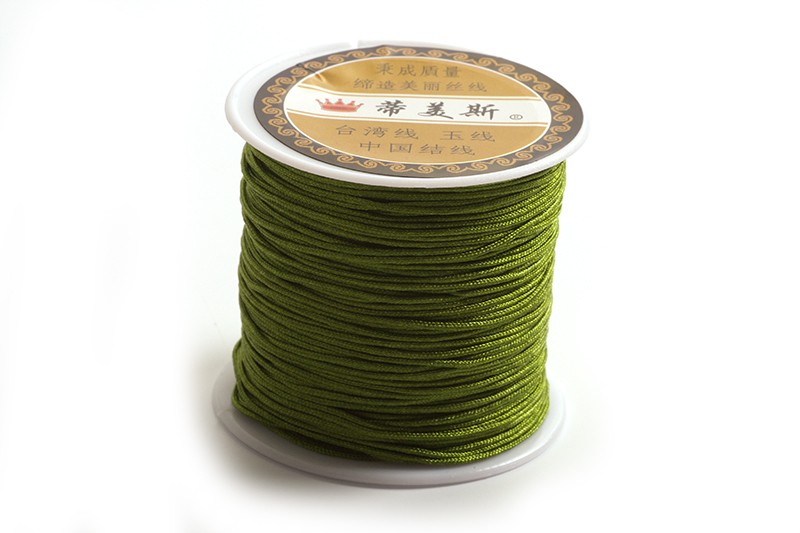 Polyestersnøre, 0,8 mm, olivengrøn, ca. 35 meter