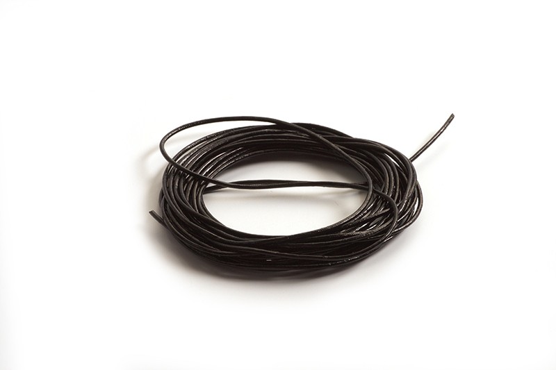 Lædersnøre, sort, 1 mm, 3 m