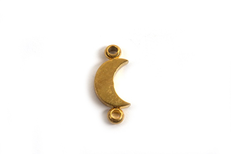 Måne m/2 huller, link, 9,5x4x1 mm, FG, 2 stk.