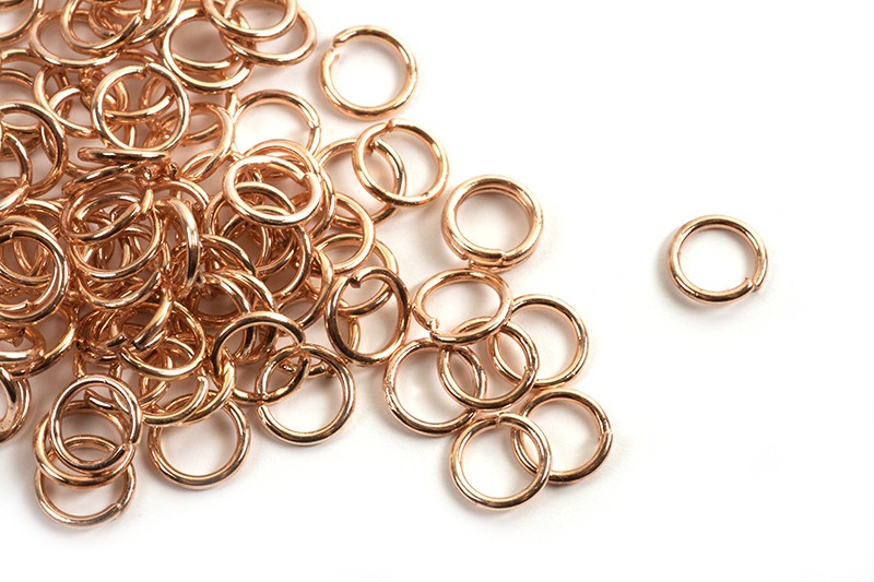 Ring/øsken, åben, 5x0,6 mm, RG, ca. 100 stk.