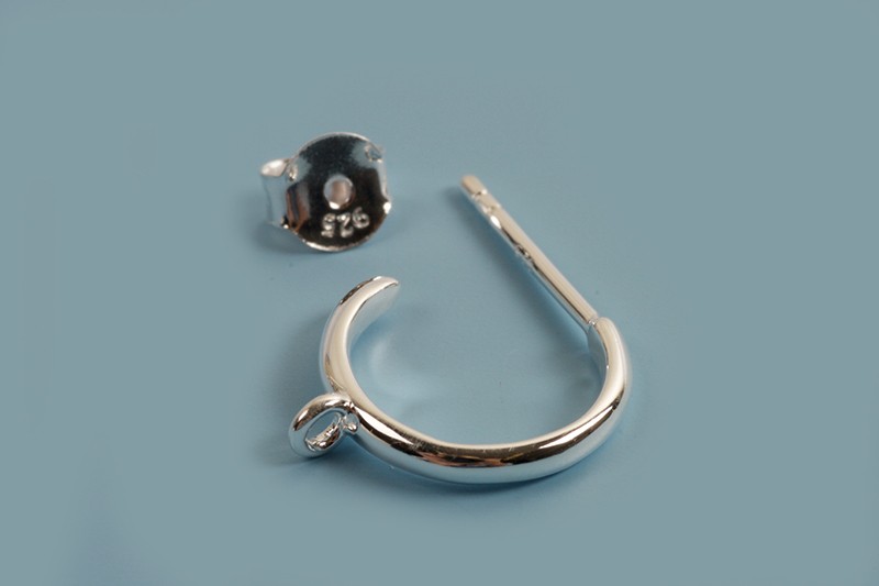 Hoops m/1 øje, 12 mm, 925s,1 par