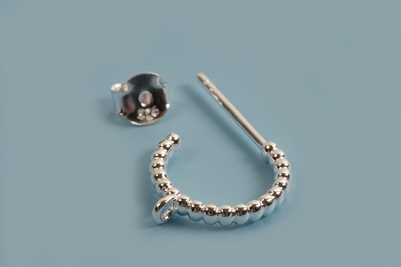Hoops m/mønster og 1 øje, 12 mm, 925s,1 par