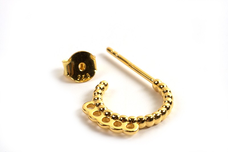 Hoops m/mønster og 5 øjne, 12 mm, FG 925s,1 par