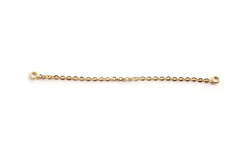 Kæde m/2 øskner, link, 55x1 mm, forgyldt med 18K guld, 2 stk.