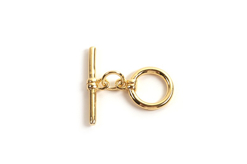 Ringlås, 13x10x1,5 mm, FG med ægte guld, 1 stk.
