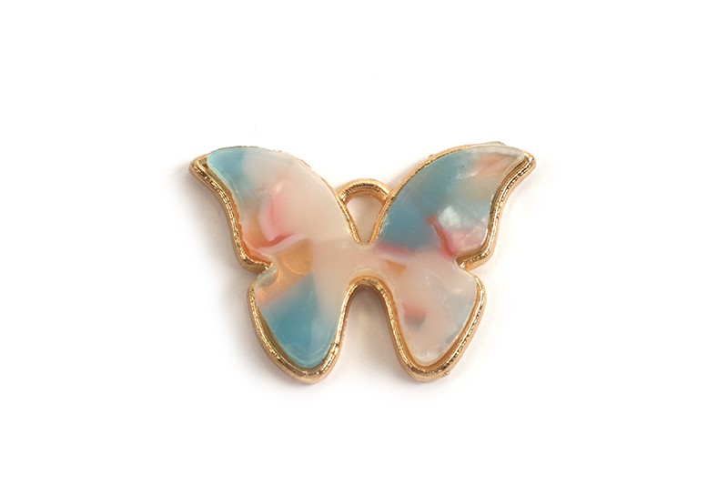 Sommerfugl m/emalje, ca. 15x33x3 mm, FG, 1 stk.