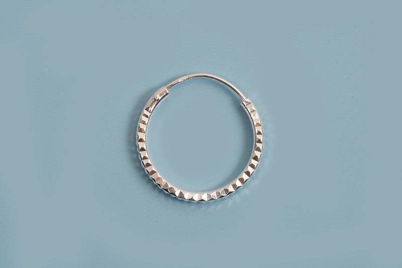 Hoops, facetteret, 1,5x16 mm, 925s, 1 par