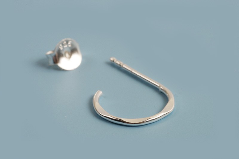 Hoops, bankede, 0,9x10 mm, 925s, 1 par