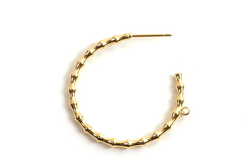 Hoops m/øje, ca. 31 mm, FG med 18 K guld, 1 par