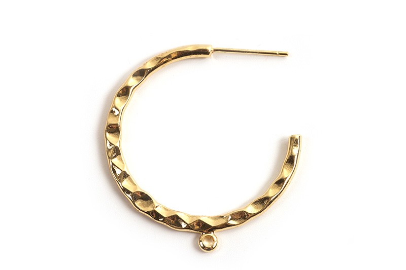 Hoops m/øje, ca. 30 mm, FG med 18 K guld, 1 par