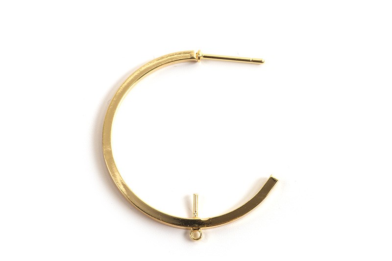Hoops m/øje og stift, ca. 30 mm, FG med 18 K guld, 1 par