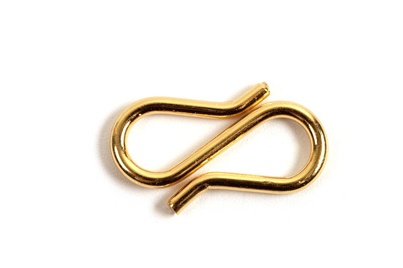 S-lås, ca. 12x6 mm, FG rustfrit stål, 2 stk.