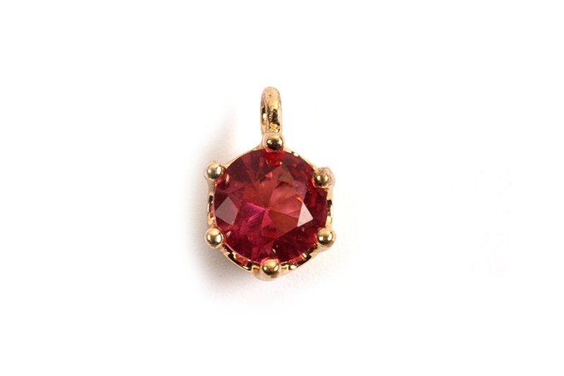Vedhæng, m/pink facetteret glas, ca. 8x6x5 mm, FG, 2 stk.