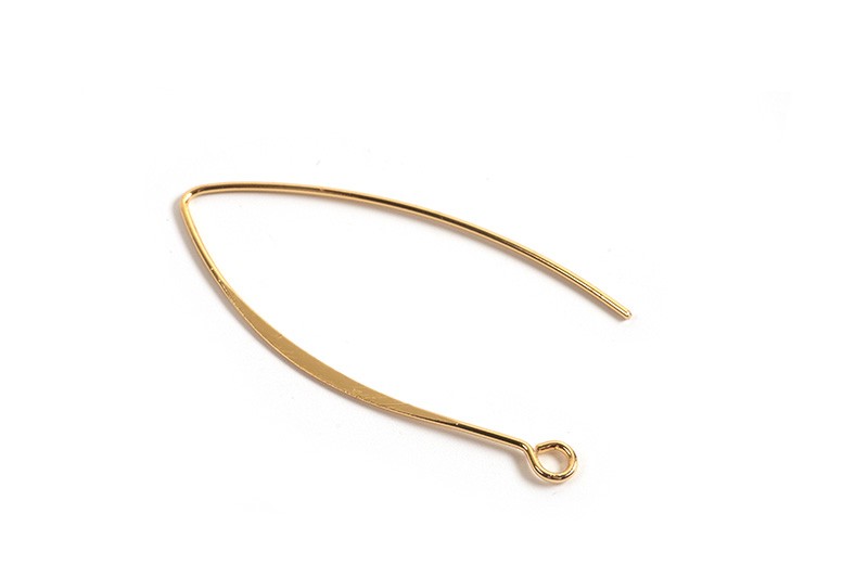 Ørekrog, ca. 43x20 mm, forgyldt med 18K guld, 1 par