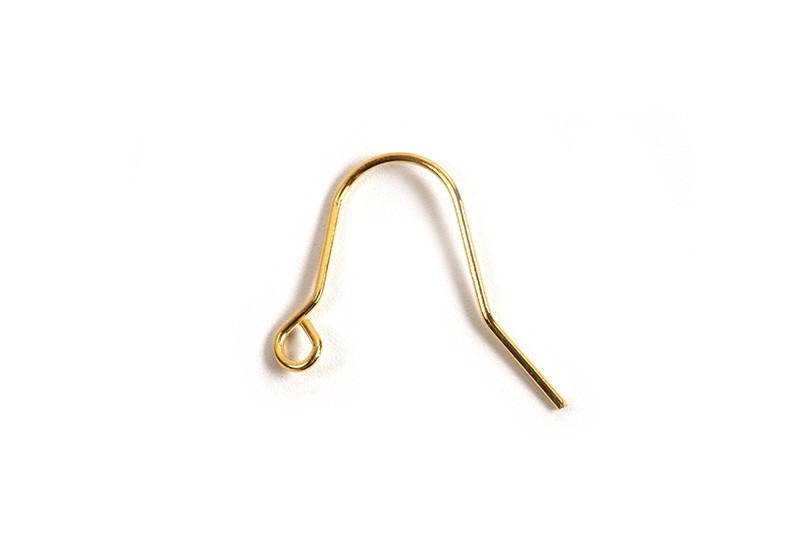 Ørekrog m/øje, ca. 13x11 mm, forgyldt med 18K guld, 1 par