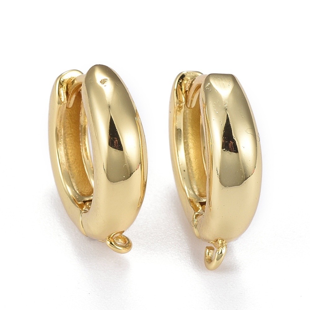 Ørestikker, m. øje chunky hoops, 18K FG, 16x15x2-4 mm, 1 par.