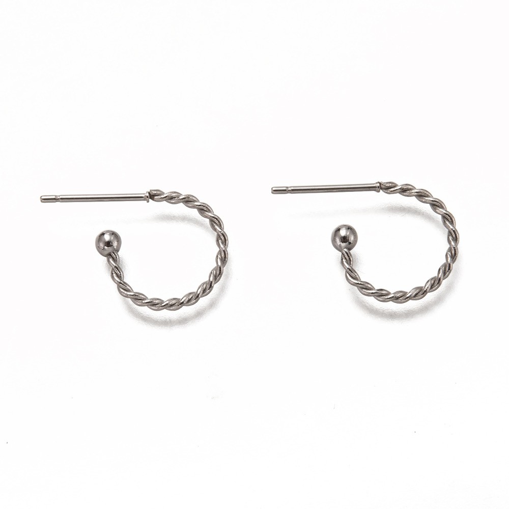 Ørestikker snoet hoop, FS, 12.5x18.5x1.2 mm, 1 par
