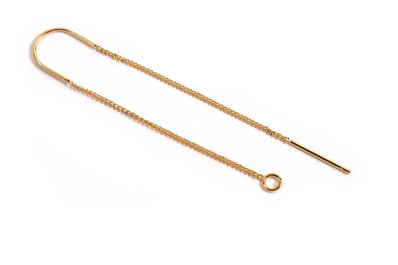 Ørekrog m/kæder, ca. 100-110 mm, forgyldt med 18K guld, 1 par