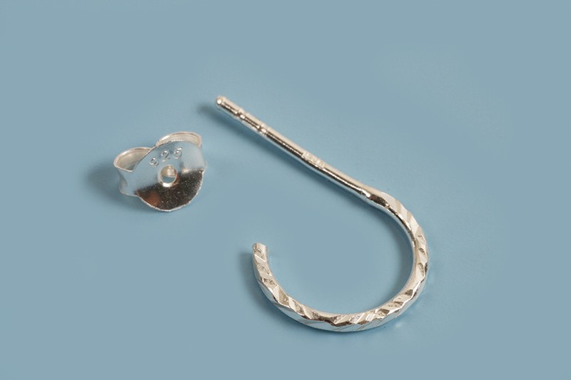Hoops, facetteret, 1x10 mm, 925s, 1 par