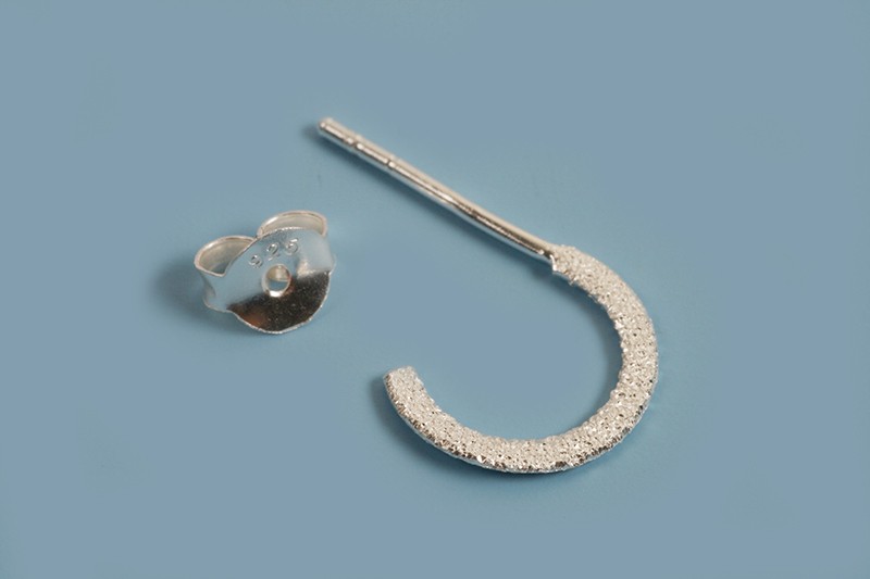 Hoops, stardust, 1,3x10 mm, 925s, 1 par