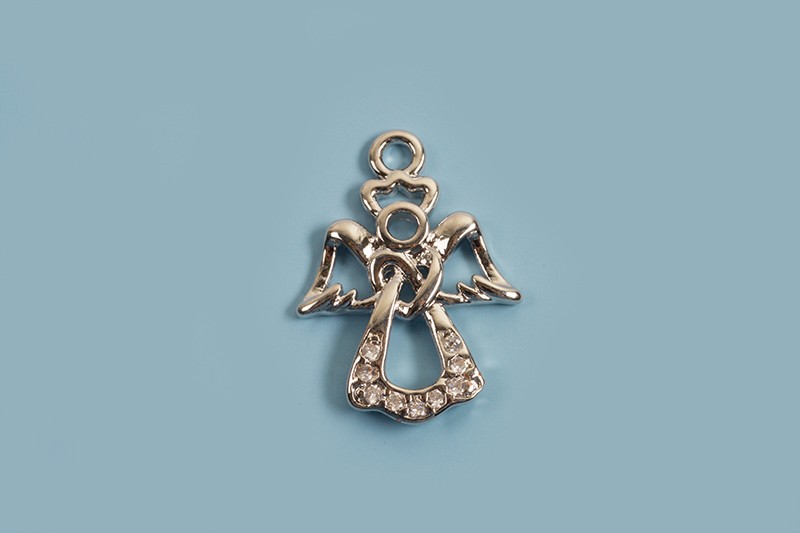 Vedhæng, engel, ca. 17x12x1,5 mm, FS, 1 stk.