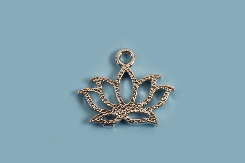 Vedhæng, lotusblomst, ca. 10x12x1 mm, FS, 2 stk.