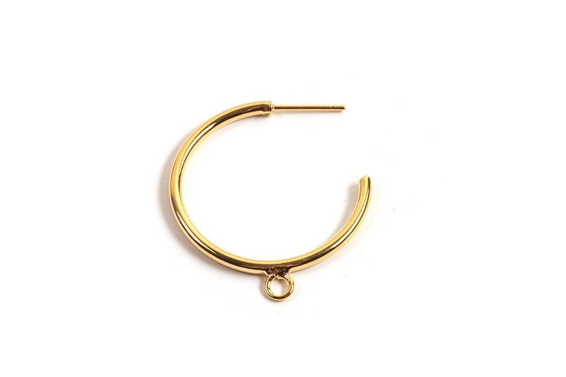 Hoops m/øje, ca. 33 mm, FG med 18 K guld, 1 par