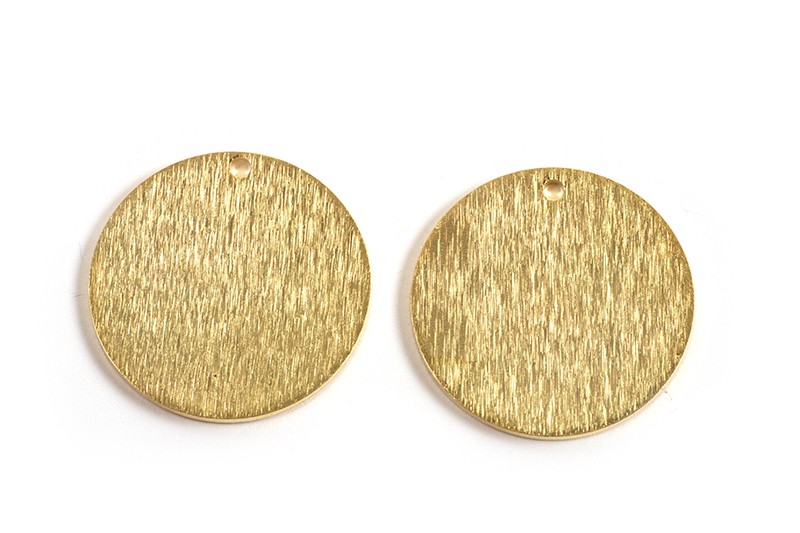 Mønt, børstet, ca. 20 mm, forgyldt med 24K guld, 2 stk.