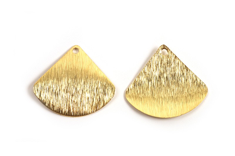 Vifte, børstet, ca. 19x20 mm, forgyldt med 24K guld, 2 stk.