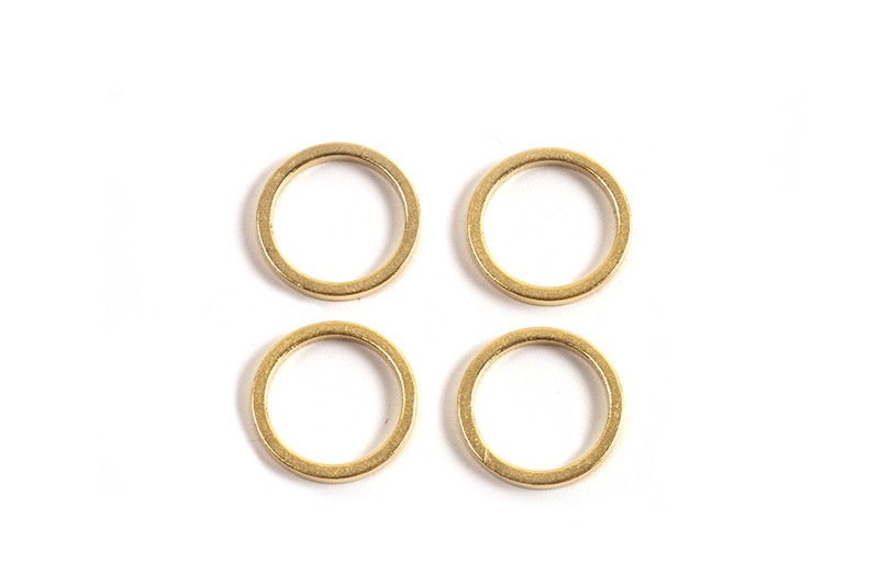Ring/øsken, ca. 10x1 mm, forgyldt med 24K guld, 4 stk.