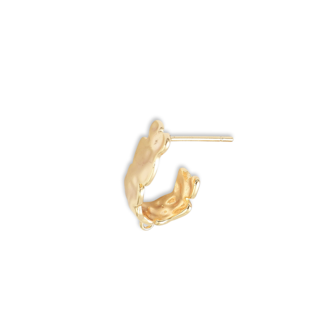 Creol, organisk, 18K FG, ca. 17x6.5mm. 1 par